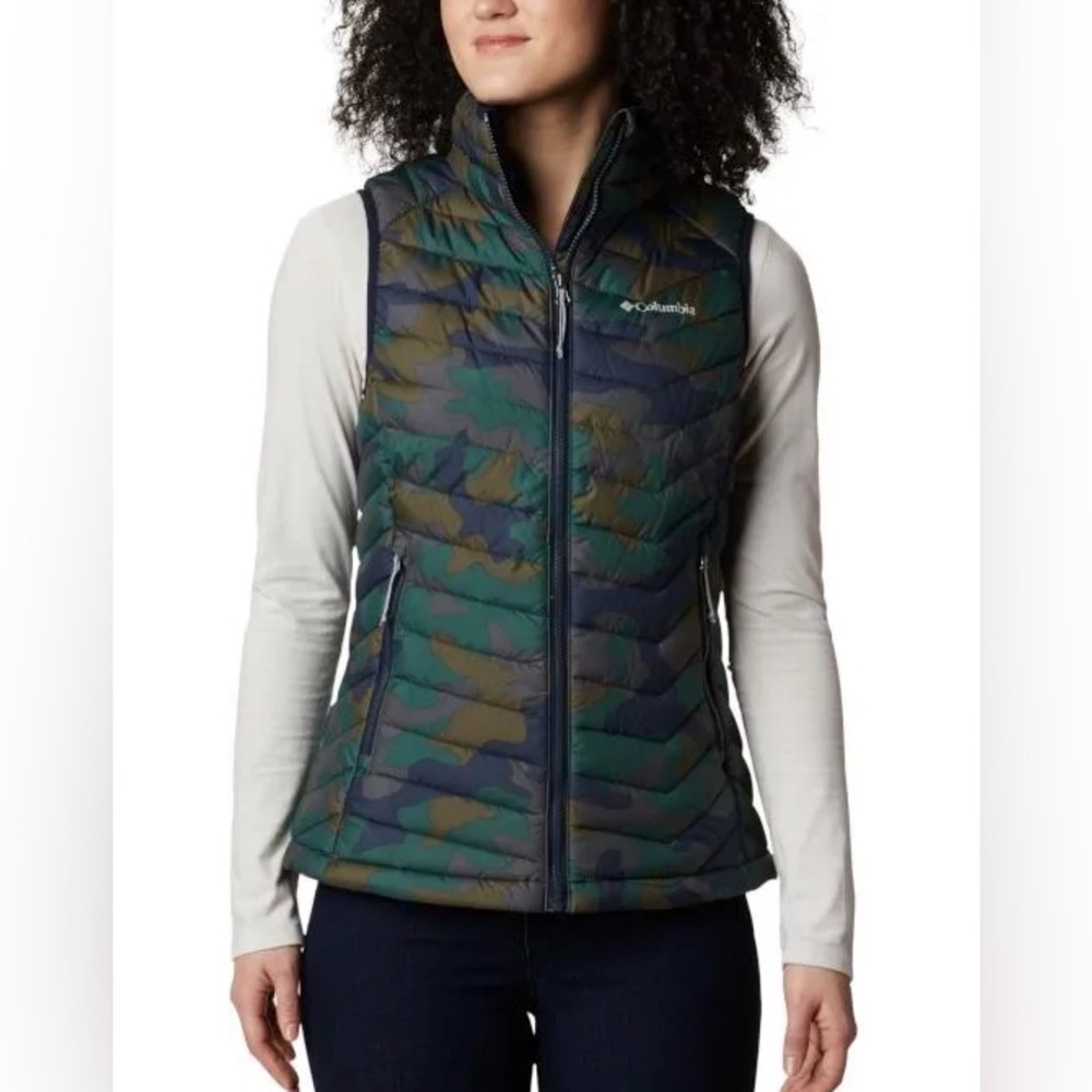 Columbia Powder Lite Vest Womens Sz S Camouflage